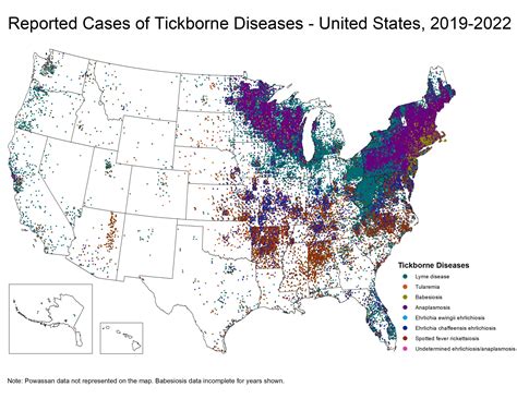 Geographic Distribution of Tickborne Disease Cases | Ticks | CDC
