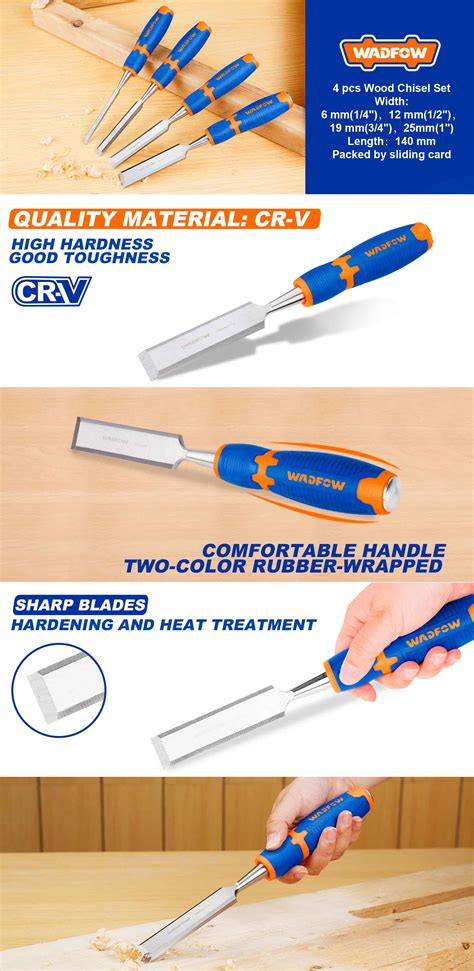 WADFOW Hand Tools 4 Pcs wood chisel set WWC2204