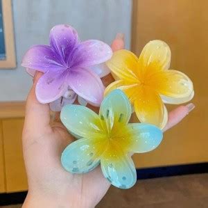 Freebies Korean Super Glossy Multi colors Flower Hair Clip Clutcher for ...