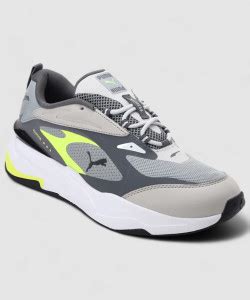PUMA Puma Unisex Grey Colourblocked RS-Fast Neon Sneakers Running Shoes ...