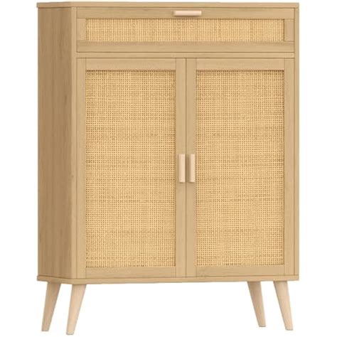 Rovaurx Rattan Floor Storage Cabinet with 2 Doors, India | Ubuy