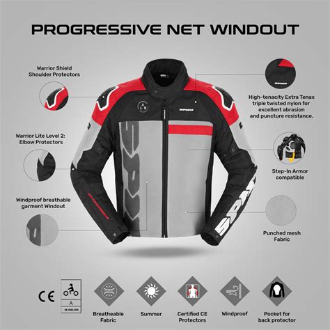 Spidi Progressive Net Windout Red Jacket