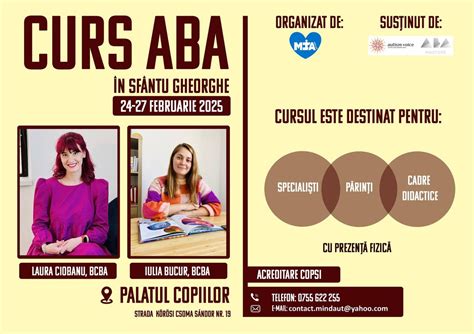 CURS - Tehnici ABA în tulburările de spectru autist , PALATUL COPIILOR ...
