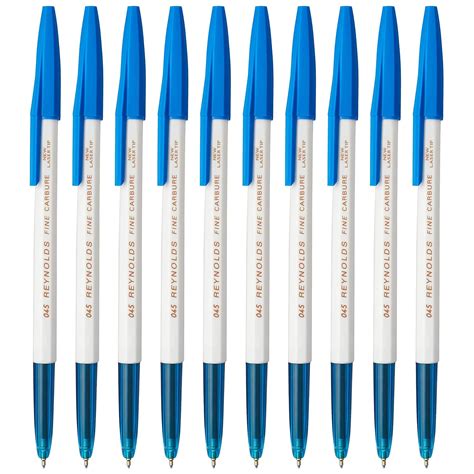 Reynolds 045 Fine Carbure Blue Ballpen, Pack of 10 : Amazon.in: Office ...