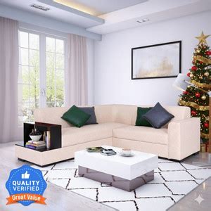 Flipkart Perfect Homes Conwy L Shape LHS Leatherette 5 Seater Sofa ...