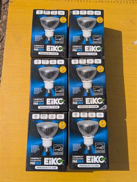 (6) Eiko Bulbs 74 Lumens, 15 Walt, 8000 Hours, 5000K PAR30LN Not Used ...