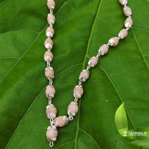 54+1 Beads Original Tulsi Mala in Pure Silver Made 8mm Beads - Tulsi Mala