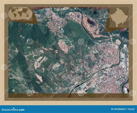 North Mitrovica, Kosovo. Low-res Satellite. Major Cities Stock Illustration - Illustration of ...