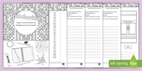 Stage 2 Common Words and Mindfulness Colouring Booklet