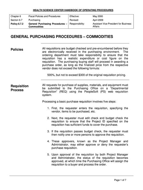 Fillable Online General Purchasing Procedures Fax Email Print - pdfFiller