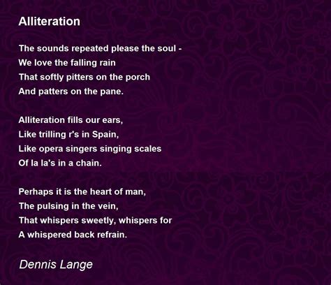 Poem of Alliteration - 30+ Examples, Format, How to Craft, PDF ...