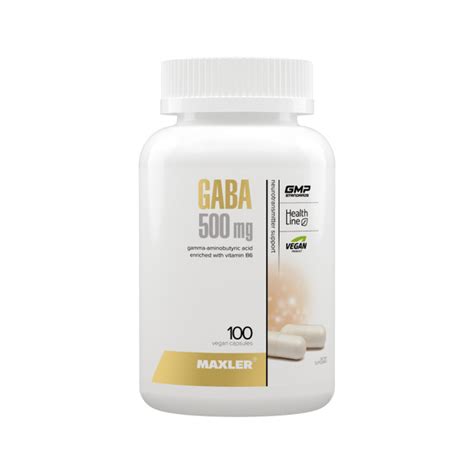 Аминокислота ГАБА + Витамин В6 в капсулах 500мг Maxler GABA 500 mg 100 ...