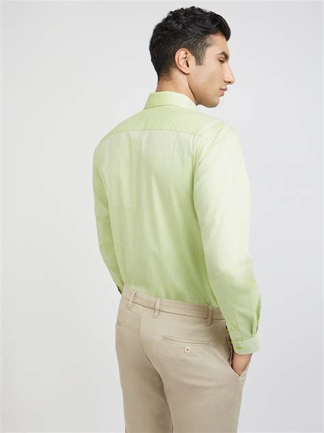 Raymond Green Solid Slim Fit Full Sleeve Cotton Shirt – MyRaymond