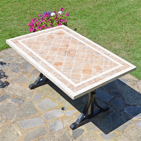 Ceramic Tile Outdoor Table Linea Furniture Black & White Marius