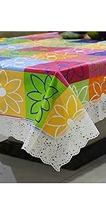 Buy Kuber Industries Floral Cotton 6 Seater Dinning rectangular Table ...