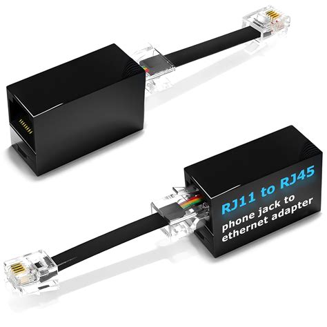 (2 Pack) Ethernet to Phone Line RJ45 Female to RJ11 Male Adapter for ...