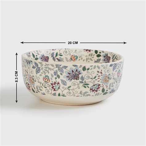 Buy Fiesta White Floral Print Stoneware Serving Bowl - 1.5l from Home ...
