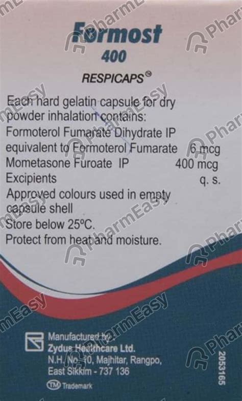 Formost 400 Respicaps: Uses, Side Effects, Price & Dosage | PharmEasy