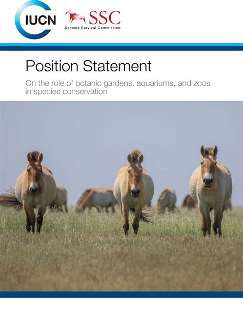 IUCN Commission Statement on the role of botanic gardens, aquariums, and zoos in species ...