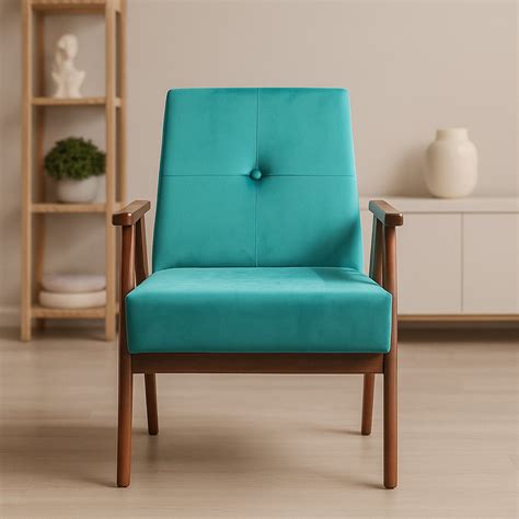Teal Lounge Chair – Teak and Traditions