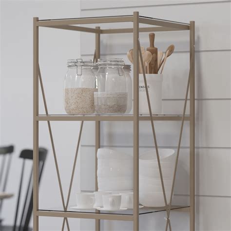 Merrick Lane Doniphan 64-in Modern Bookshelf Glass 4-Shelf Bookcase ...