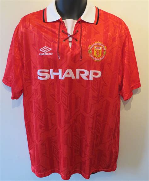 90s Manchester United home shirt by Umbro. | Classic football shirts ...