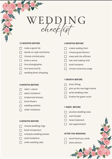 Wedding Checklist Easy Printable Download Planner Bride - Etsy Canada ...