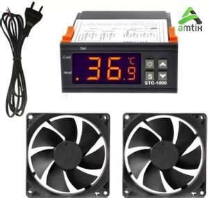 AMTIX STC-1000 Digital Temperature Controller 2 Fan 1 Power Cable ...
