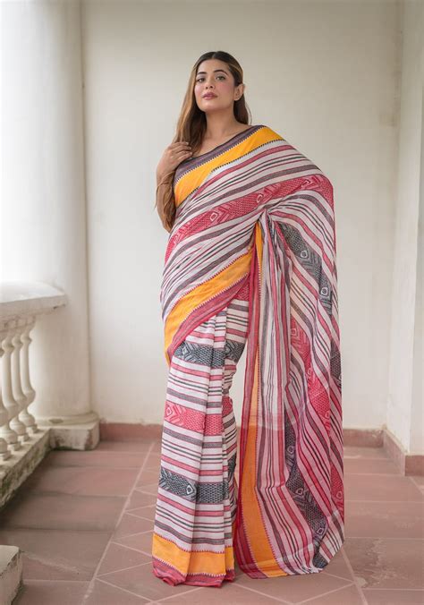Buy Fish Motifs Pure Cotton Saree Online – RODDUR