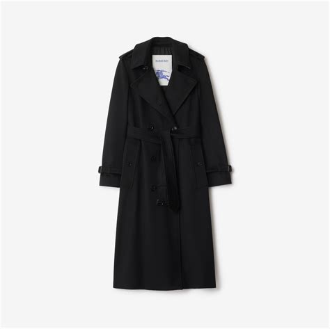Long Cashmere Kensington Trench Coat in Black - Women | Burberry® Official