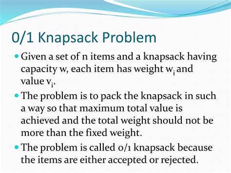 Image result for Dynamic Programming Knapsack Problem