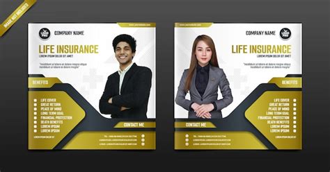 Social media post life insurance editable text | Premium Vector