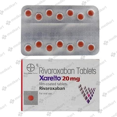 XARELTO 20MG TABLET 14'S, Price, Composition & Generic Alternatives - Medkart