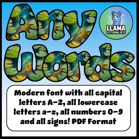 Lily Pads Pond Lettering Set Bulletin Board All Letters Numbers Signs