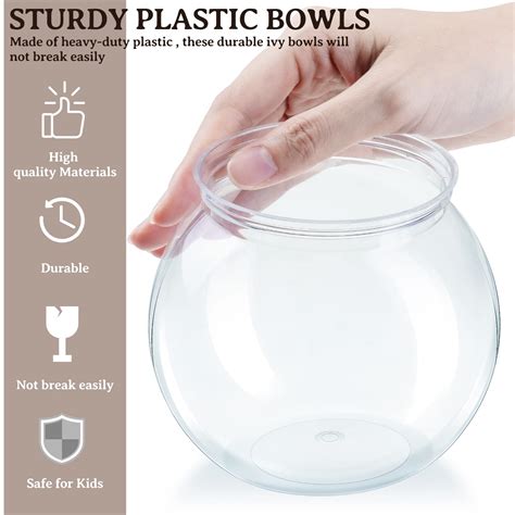 12 Pcs Clear Fish Bowl, 27 oz Plastic Fish Bowls for Drinks ...