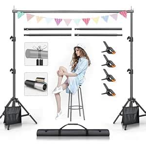 BEIYANG 7ftx10ft / 2.33M x3M Backdrop Support Stand Adjustable ...