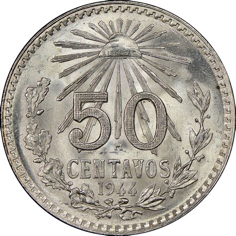 Mexico ESTADOS UNIDOS MEXICANOS 50 Centavos KM 447 Prices & Values | N