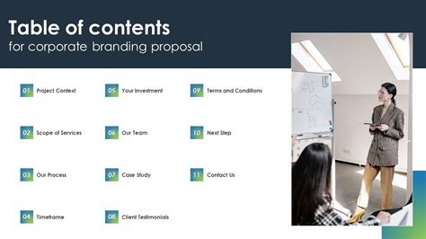 Image result for Table of Contents Product Proposal
