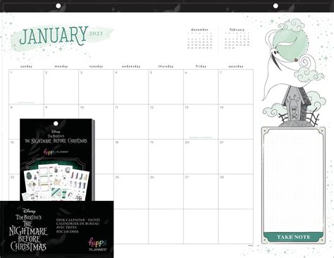 2023 Disney Nightmare Before Christmas 18M Desk Calendar + 20 Sheet ...
