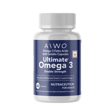 Aiwo Ultimate Omega 3 Double Strength 360mg EPA & 240mg DHA 1000mg ...
