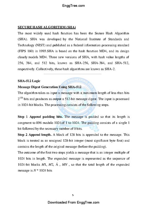 SHA-512: Key Concepts & Two-Mark Answers - Lecture Notes - Studocu