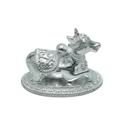Buy MAA SILVER Pure Silver Nandi Bull Solid Idol/Murti/Statue Perfect ...