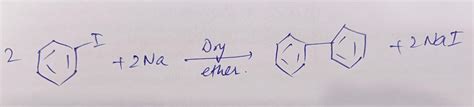 Iodobenzene+Na in presence of dry ether - Brainly.in