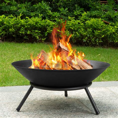 Amagabeli Fire Pit Outdoor Wood Burning 22.6in Firepit Firebowl ...