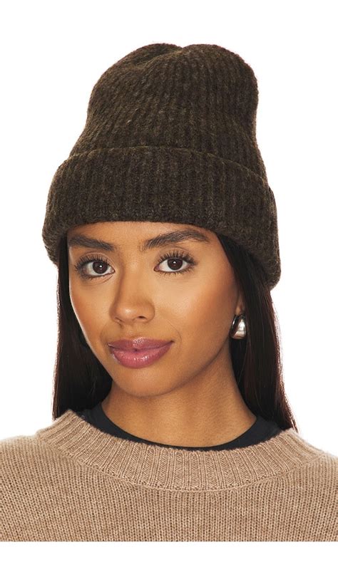 Janessa Leone Piper Beanie in Heather Brown | REVOLVE