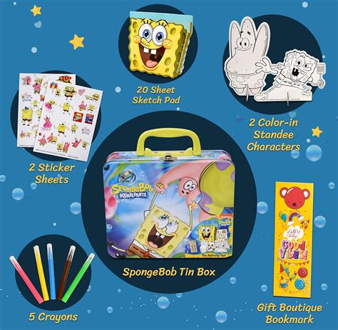 Buy SpongeBob Squarepants Coloring and Activity Tin Box, Crayons ...