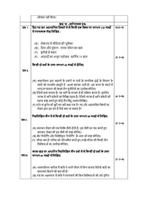 Image result for Hindi Class 12 Sample Papers