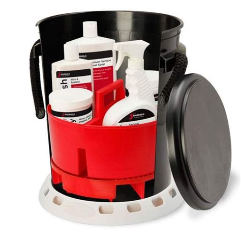 5 Gallon Black Bucket KIT incl. bucket, caddy, grate, seat, and retail ...