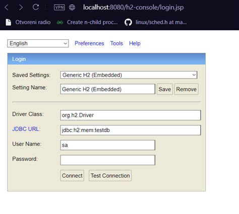 Connect H2 Database Java 的图像结果