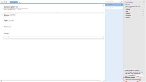 Image result for Create Template in OneNote